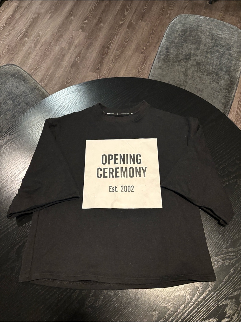 Opening Ceremony Black Sweatshirt with White Block Logo